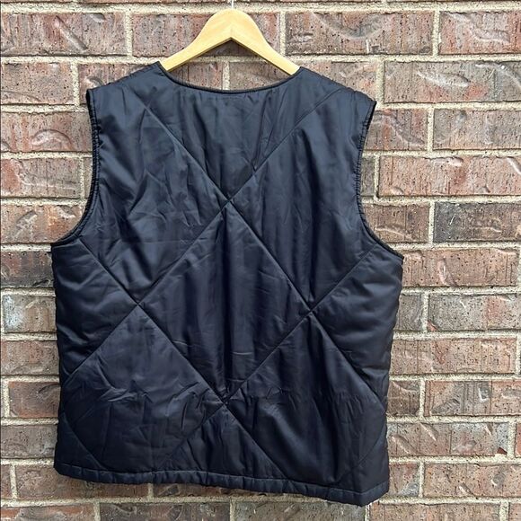 Socialite Men's Black Quilted Sleeveless Zipper Zip Pocket Vest Fall Winter L XL - Picture 8 of 12
